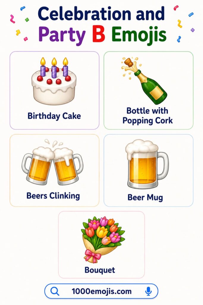 Celebration and Party Emojis Beginning with B