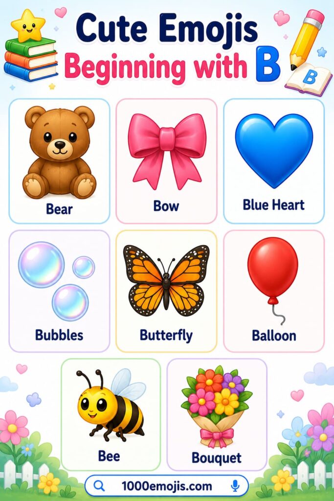 Cute emojis starting with B
