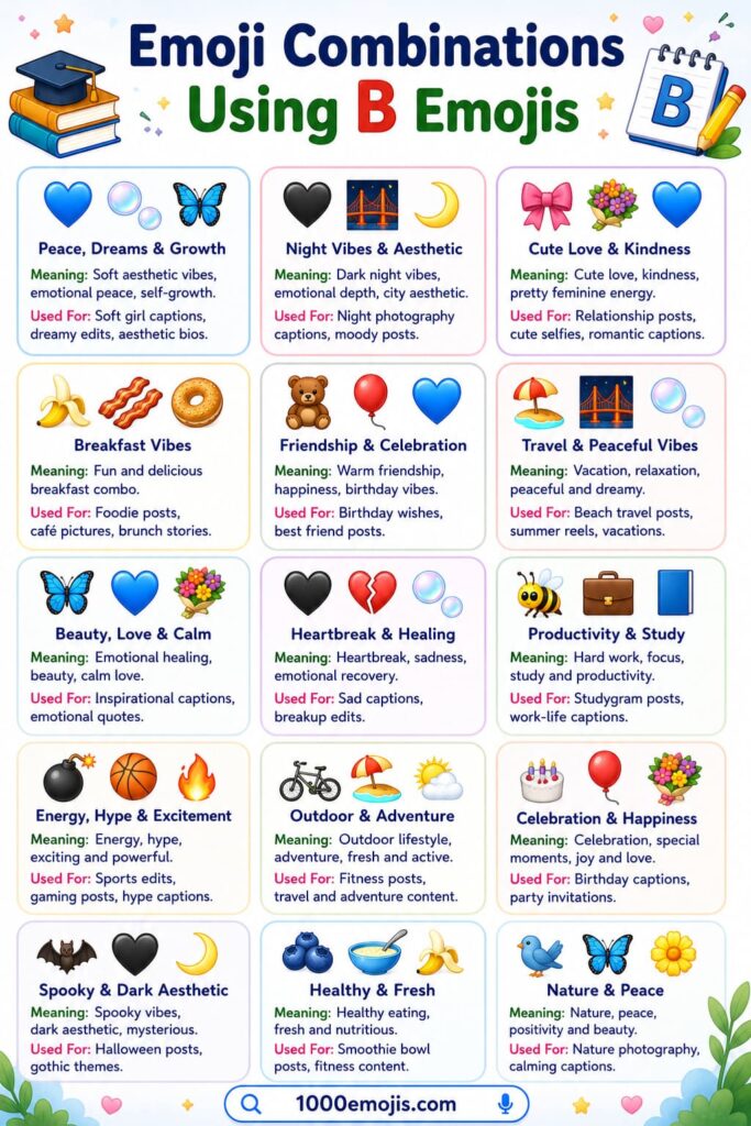 Emoji Combinations Using B Emojis