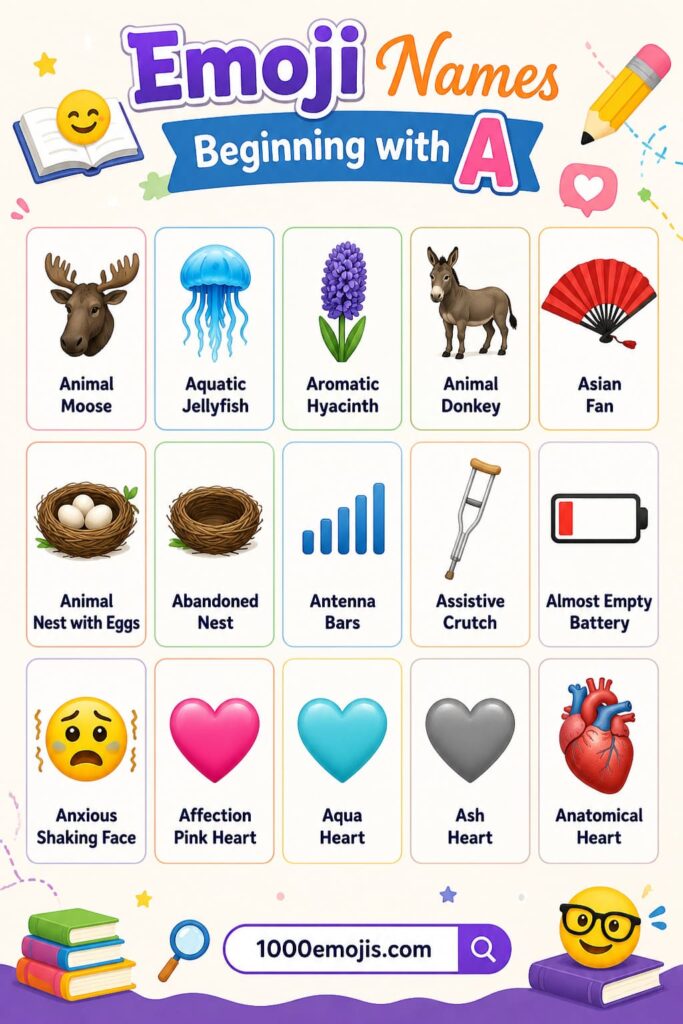 Emoji Names Beginning with A