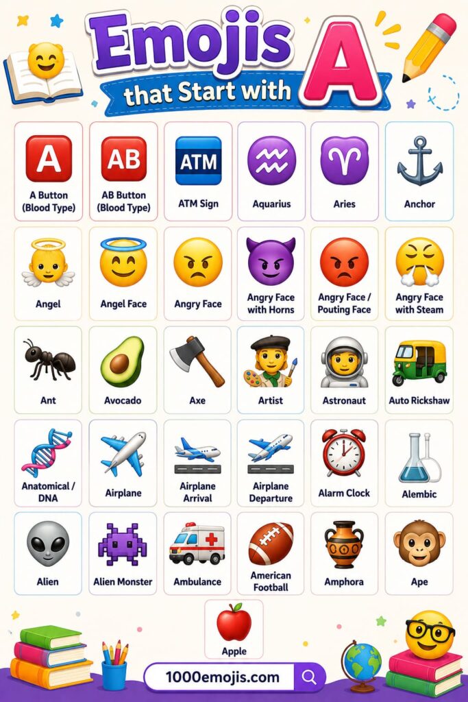 Emojis that Start with A
