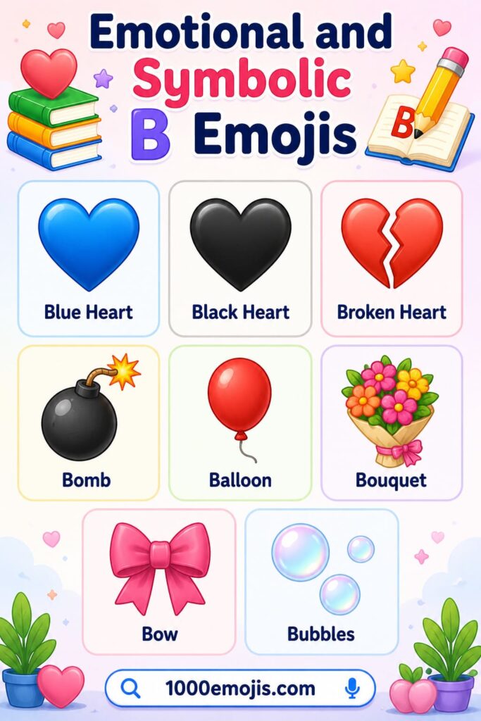 Emotional and Symbolic B Emojis
