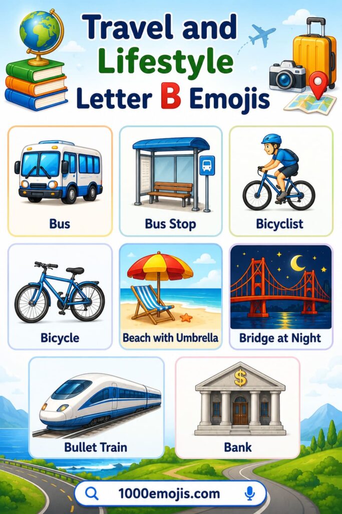 Travel and Lifestyle Letter B Emojis